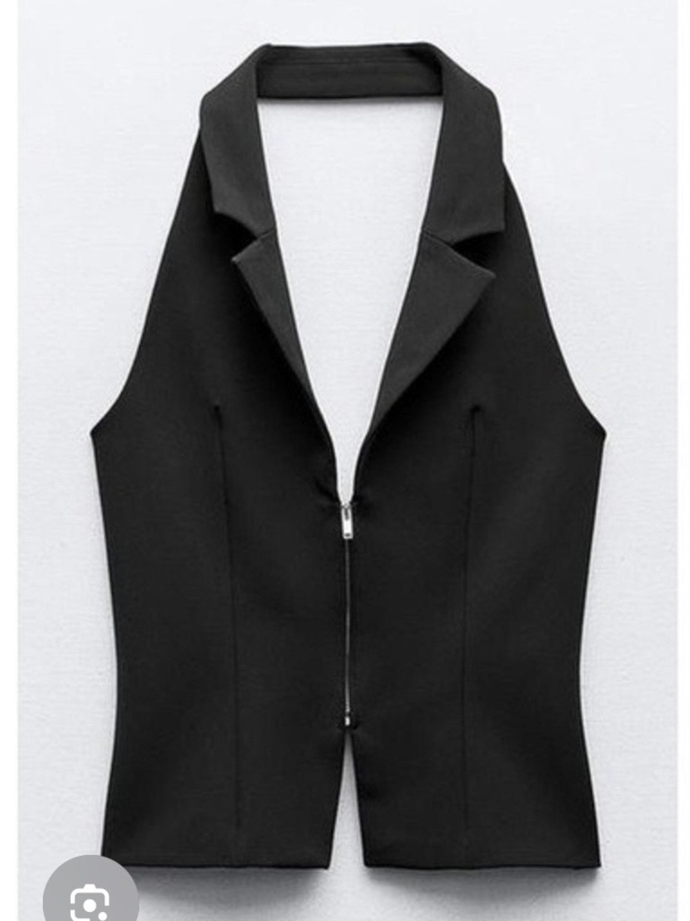 Black Halter-Style Women's Suit Vest Halter Top